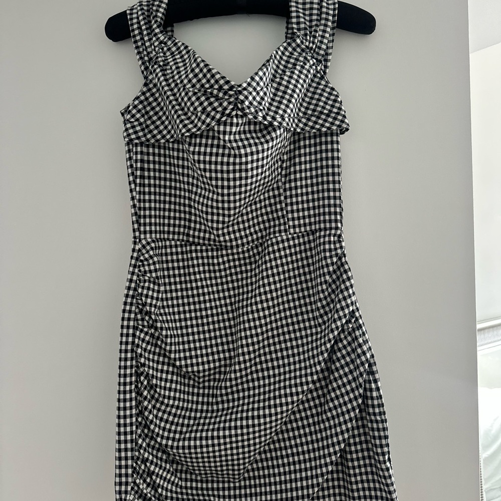 Black and White Checkered Women's Dress
